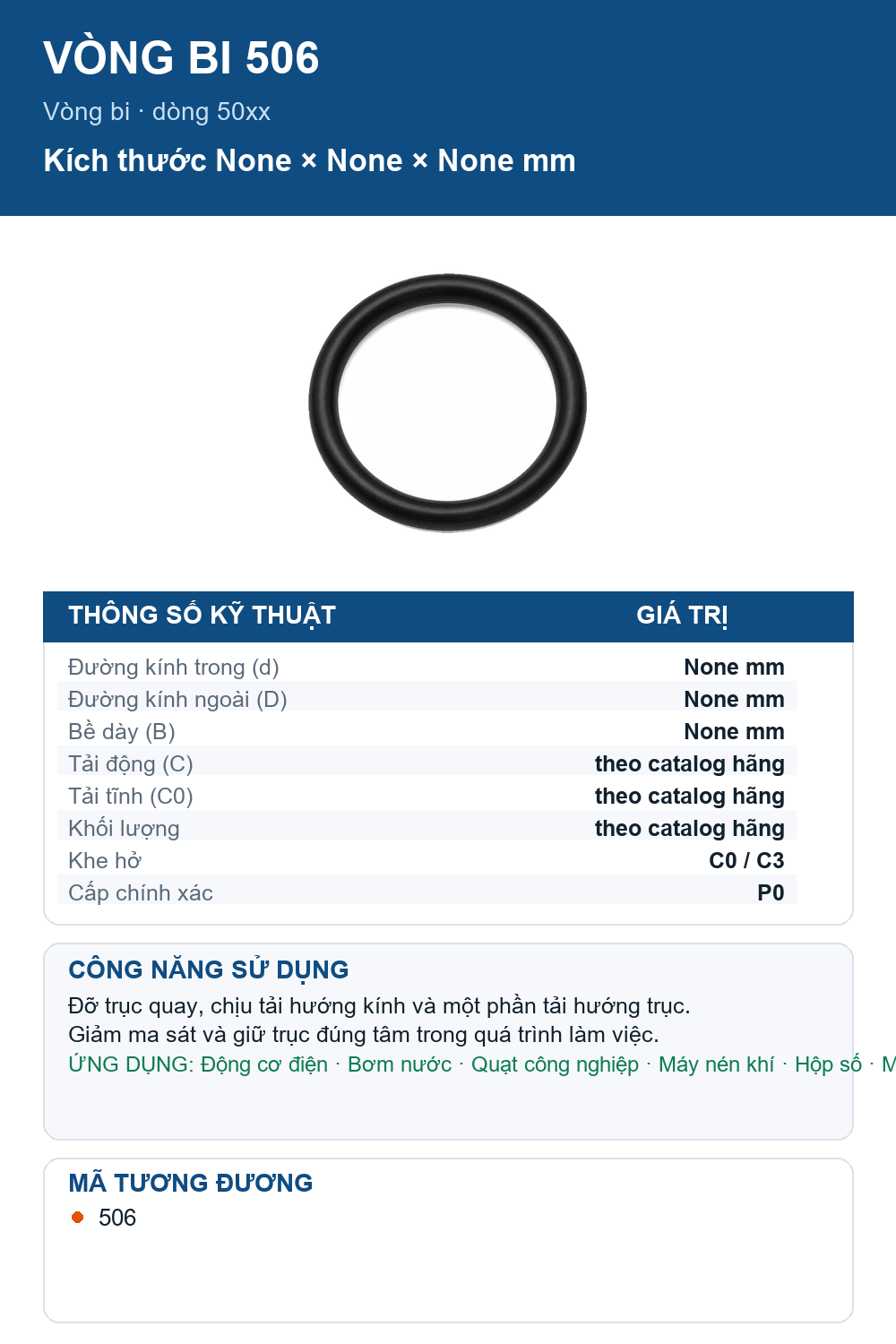 Vòng bi Simply NBR X-Ring 506 — Ảnh thông số (Pinterest)