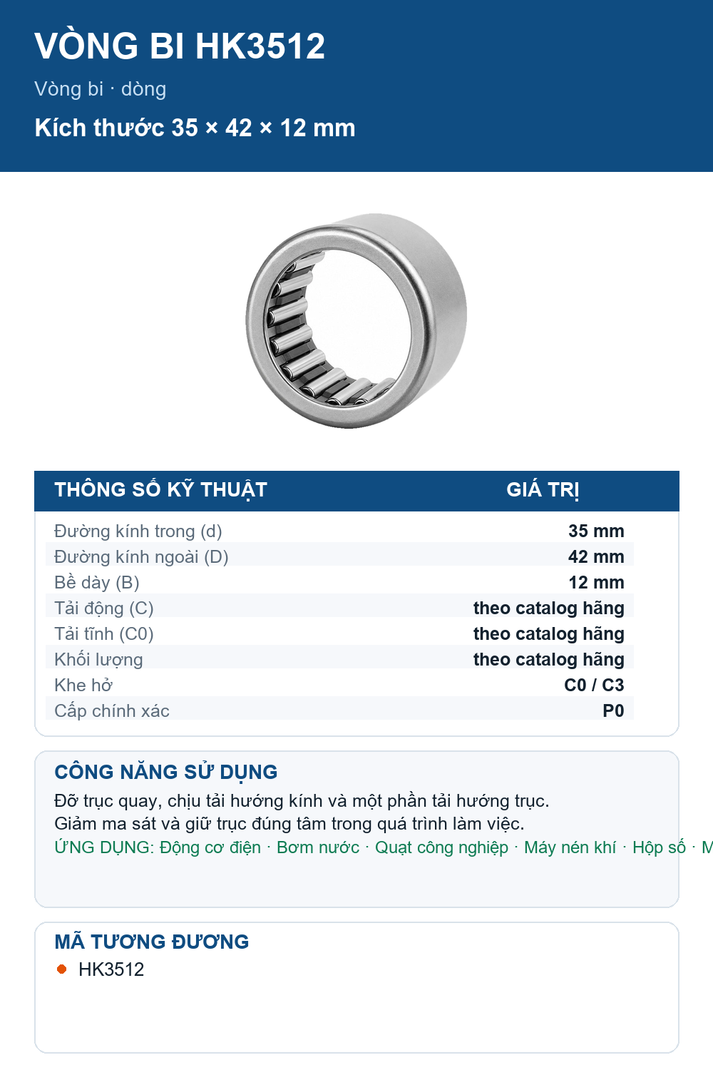 Vòng bi NTN HK3512 35x42x12mm — Ảnh thông số (Pinterest)