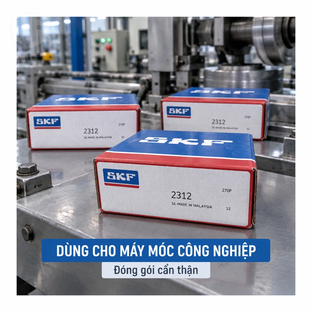 Vòng bi bạc đạn 2312 60x130x46mm SKF — Ảnh phong cách — Bối cảnh thực tế