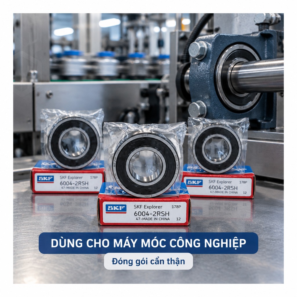 Vòng bi bạc đạn 6004 20x42x12mm SKF — Ảnh phong cách — Bối cảnh thực tế
