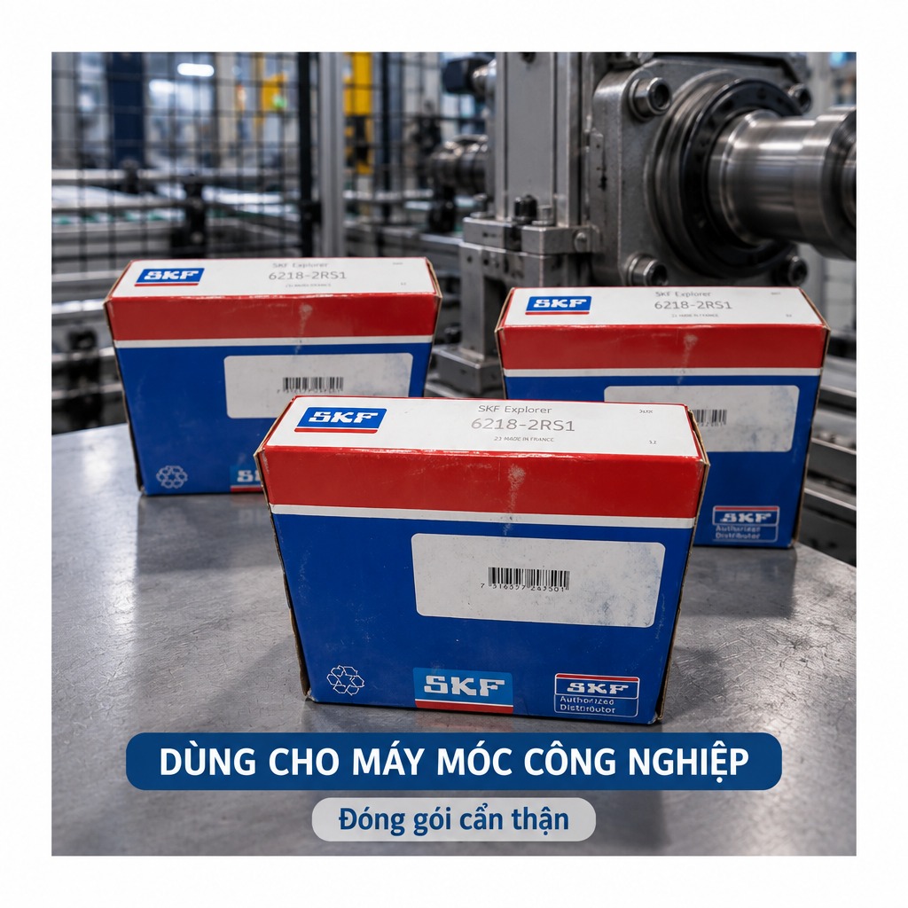 Vòng bi bạc đạn 6218 90x160x30mm SKF — Ảnh phong cách — Bối cảnh thực tế