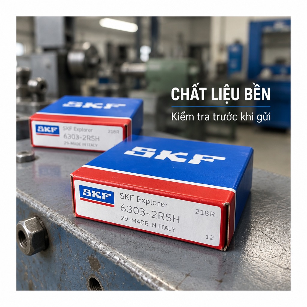 Vòng bi bạc đạn 6303 17x47x14mm SKF — Ảnh phong cách — Chất liệu