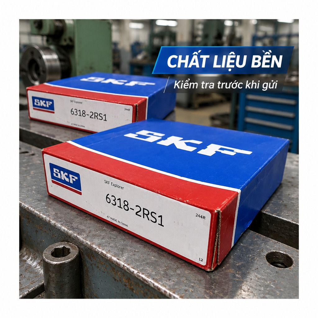 Vòng bi bạc đạn 6318 90x190x43mm SKF — Ảnh phong cách — Chất liệu