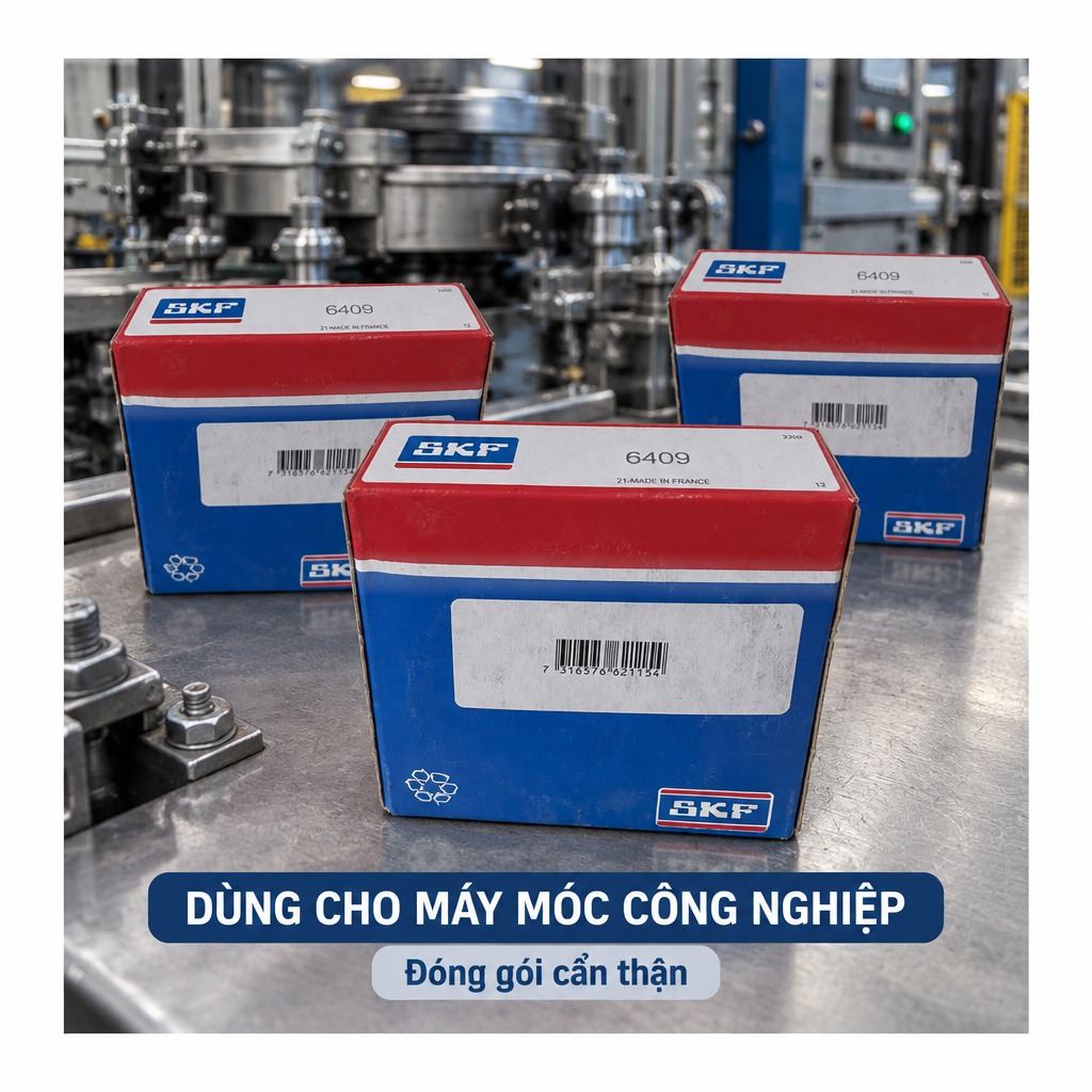 Vòng bi bạc đạn 6409 45x120x29mm SKF — Ảnh phong cách — Bối cảnh thực tế
