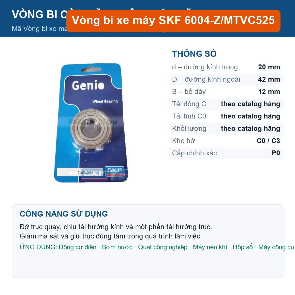 Vòng bi 6004-Z/MTVC525
