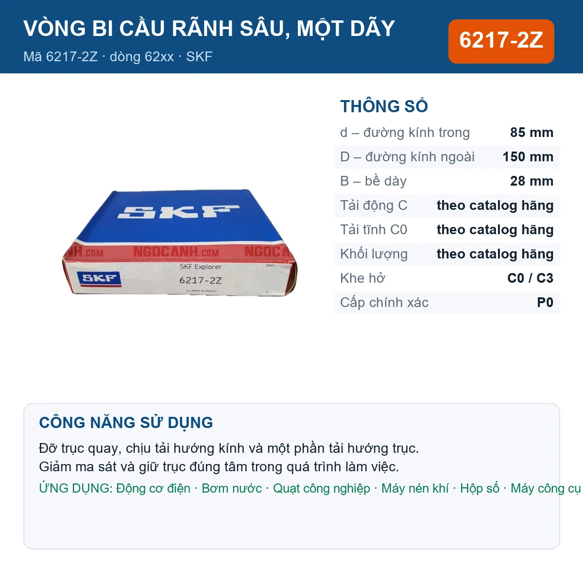 Vòng bi 6217-2Z