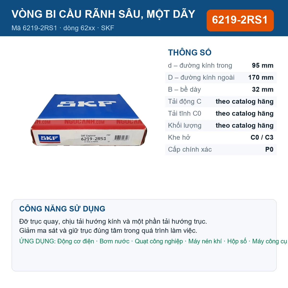 Vòng bi 6219-2RS1
