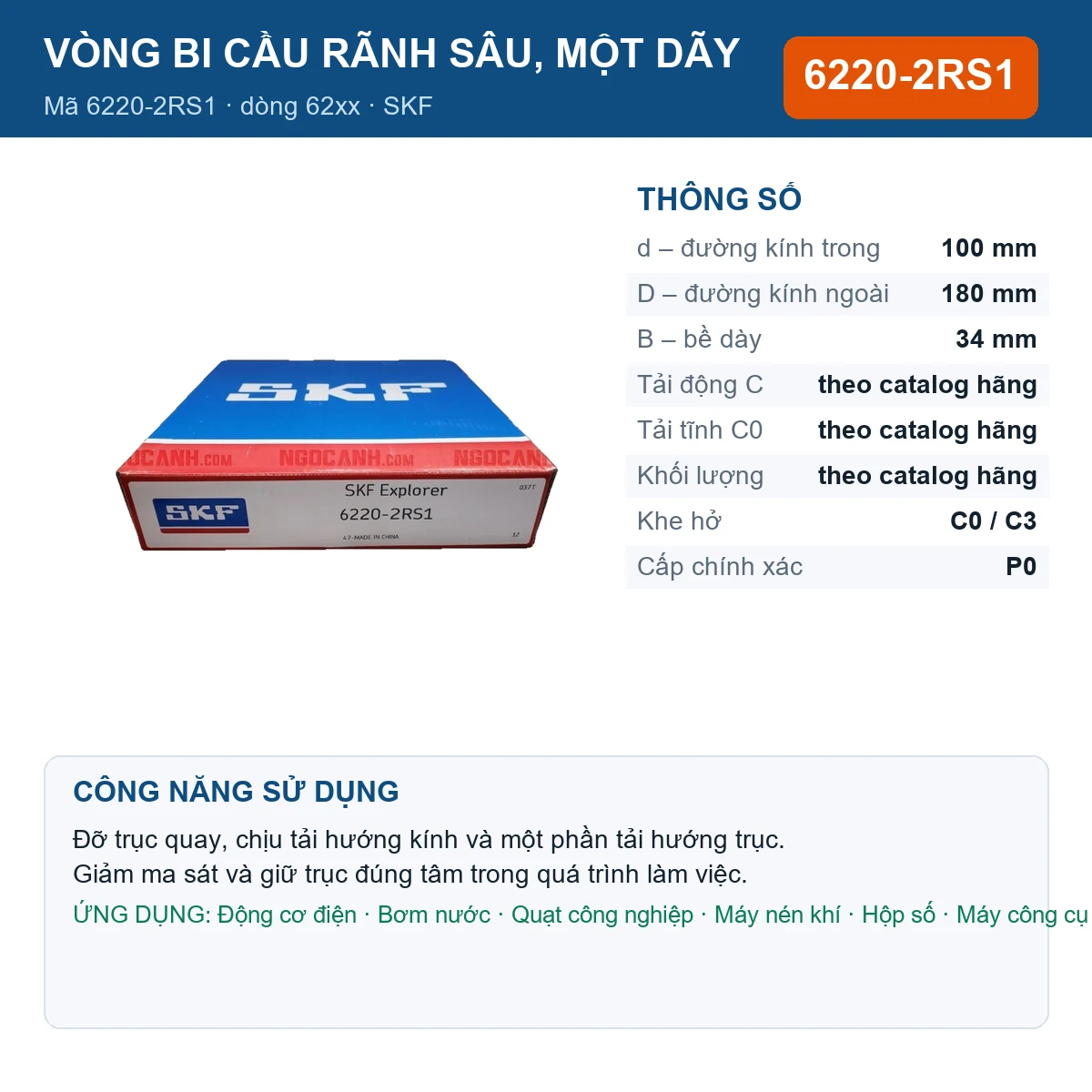 Vòng bi 6220-2RS1