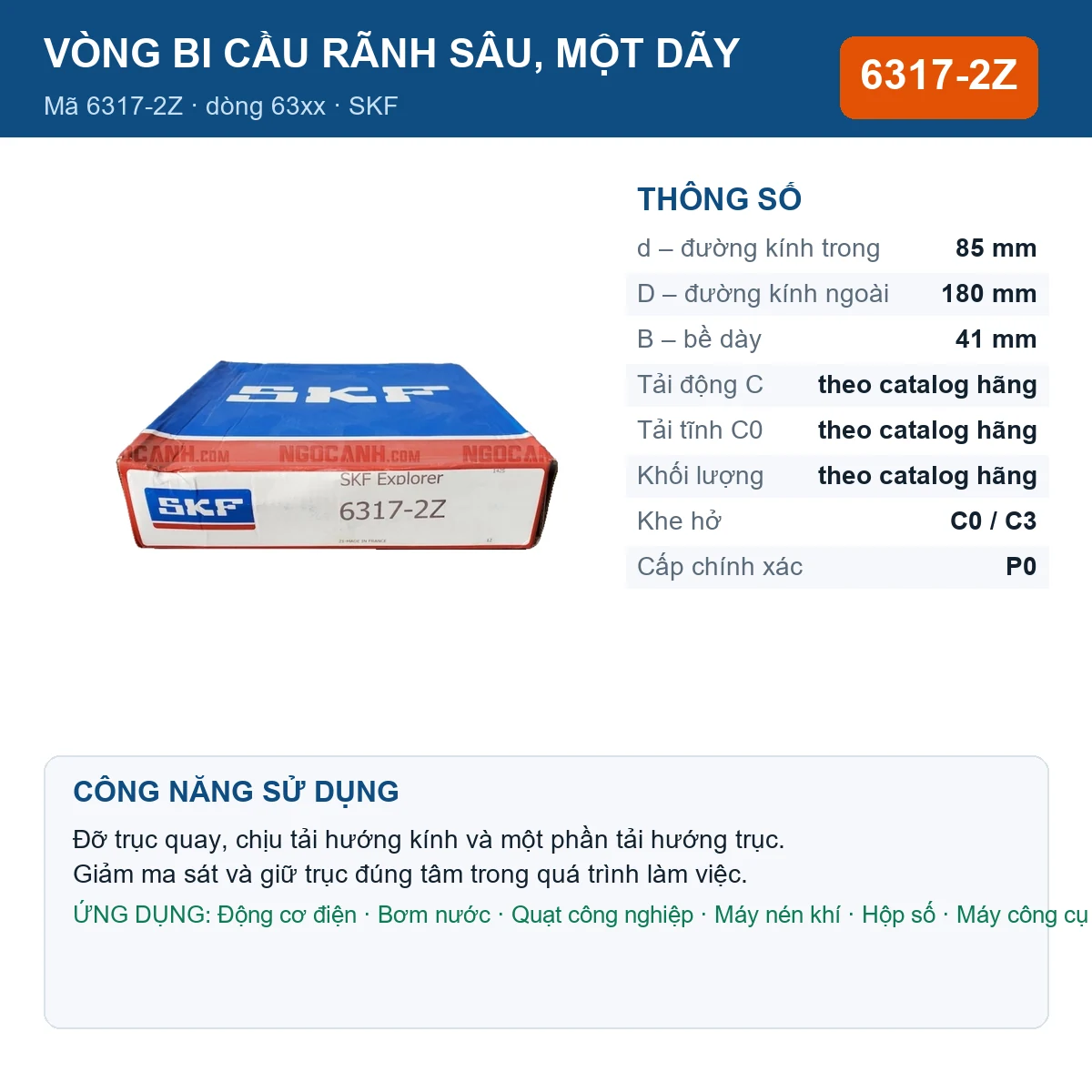 Vòng bi 6317-2Z