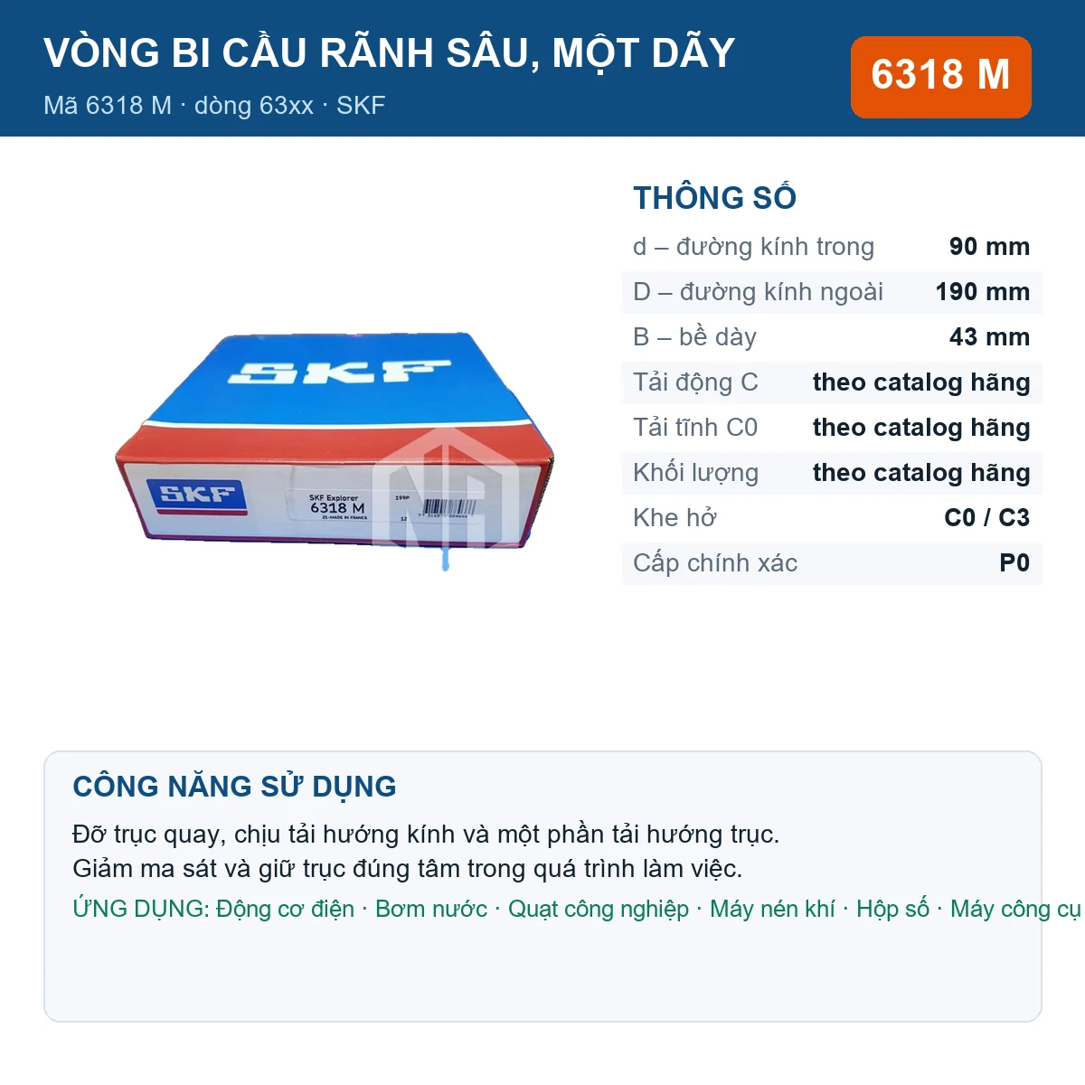 Vòng bi 6318 M