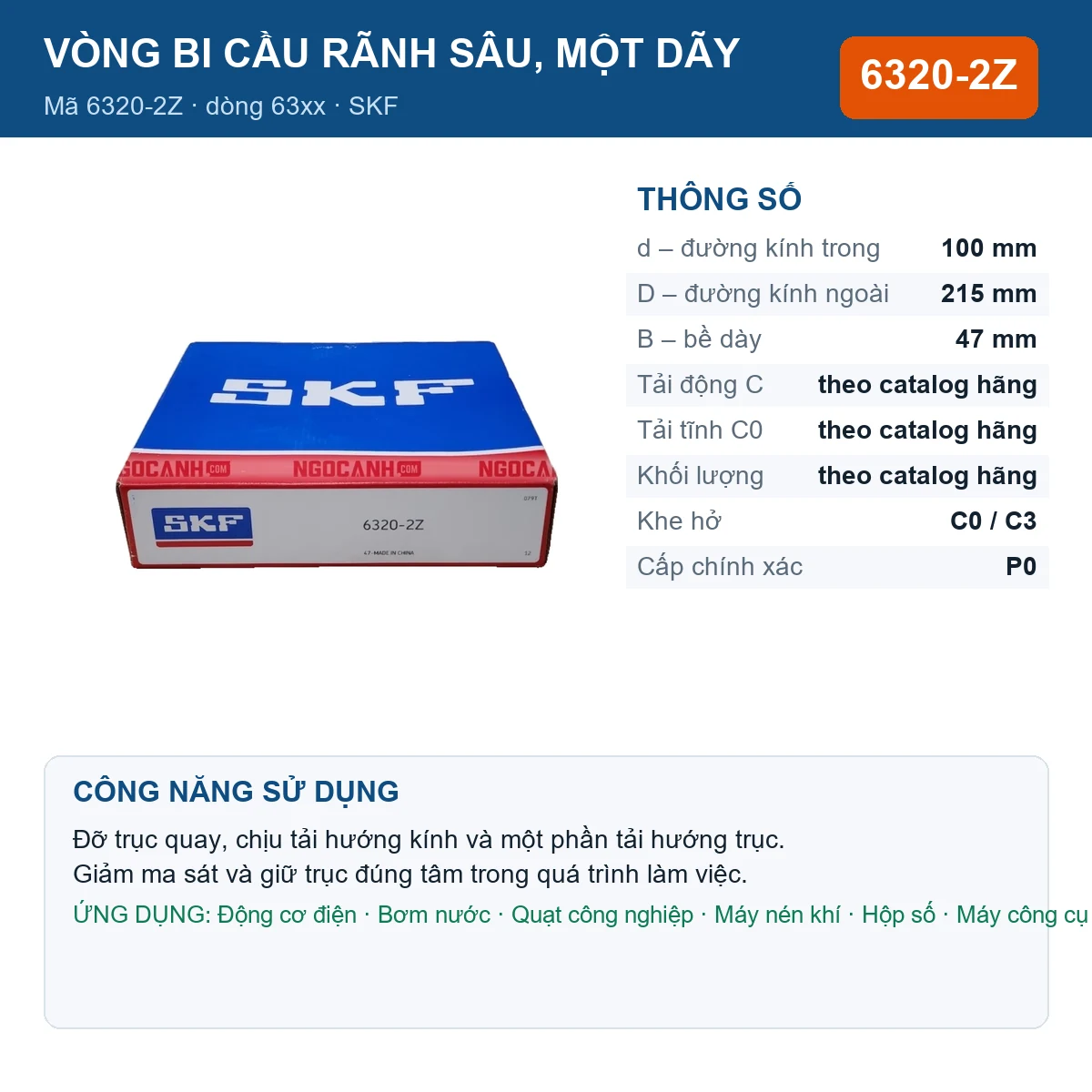 Vòng bi 6320-2Z