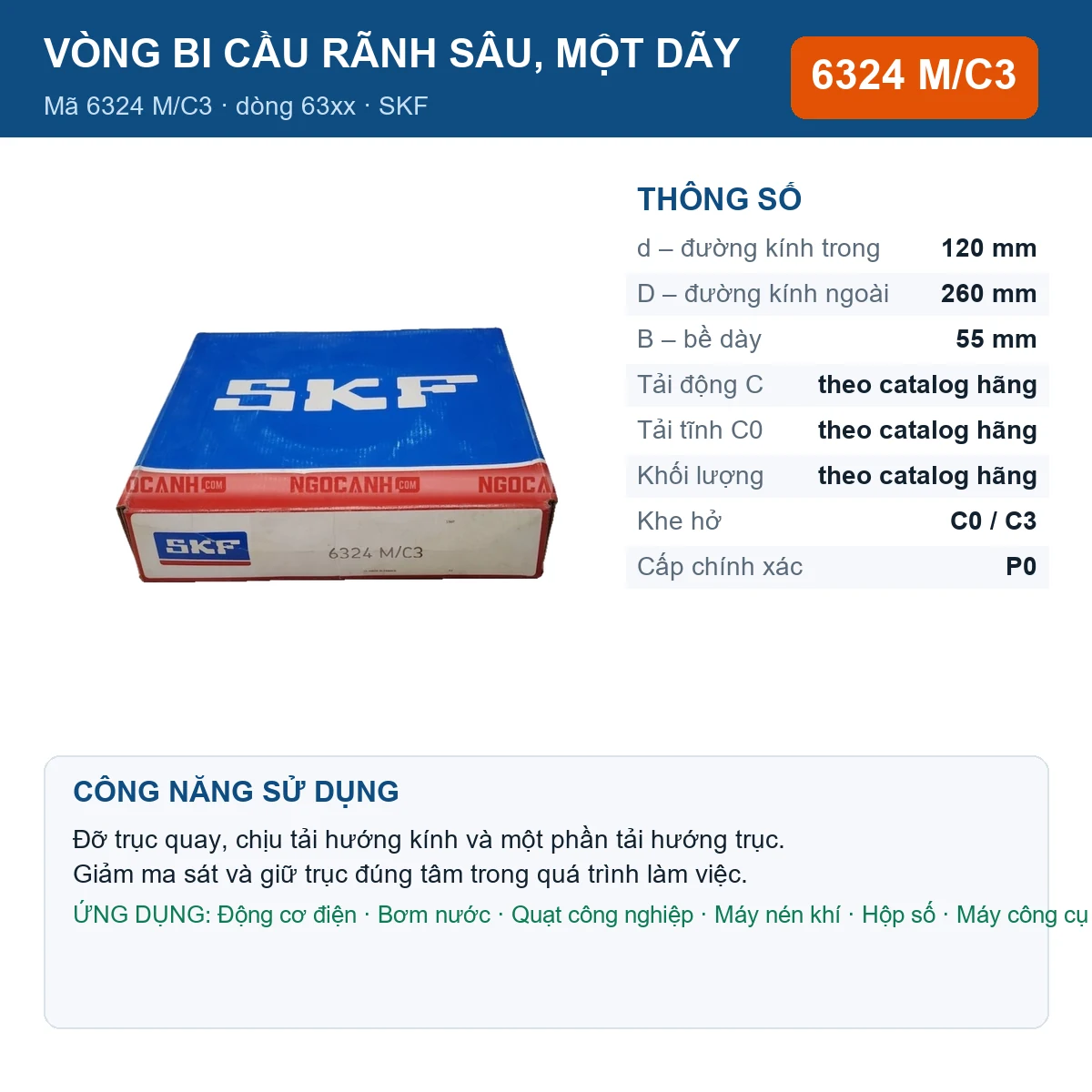 Vòng bi 6324 M/C3