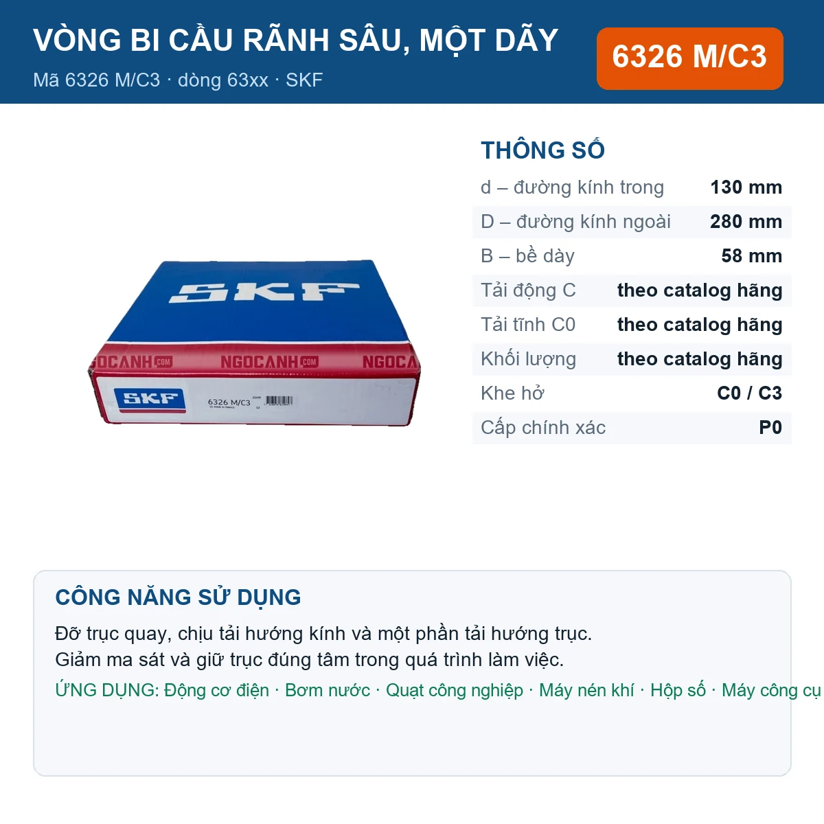 Vòng bi 6326 M/C3