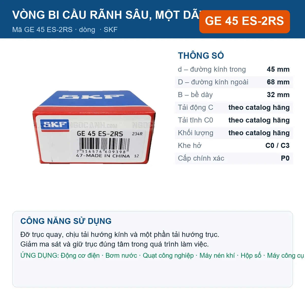 Vòng bi GE 45 ES-2RS