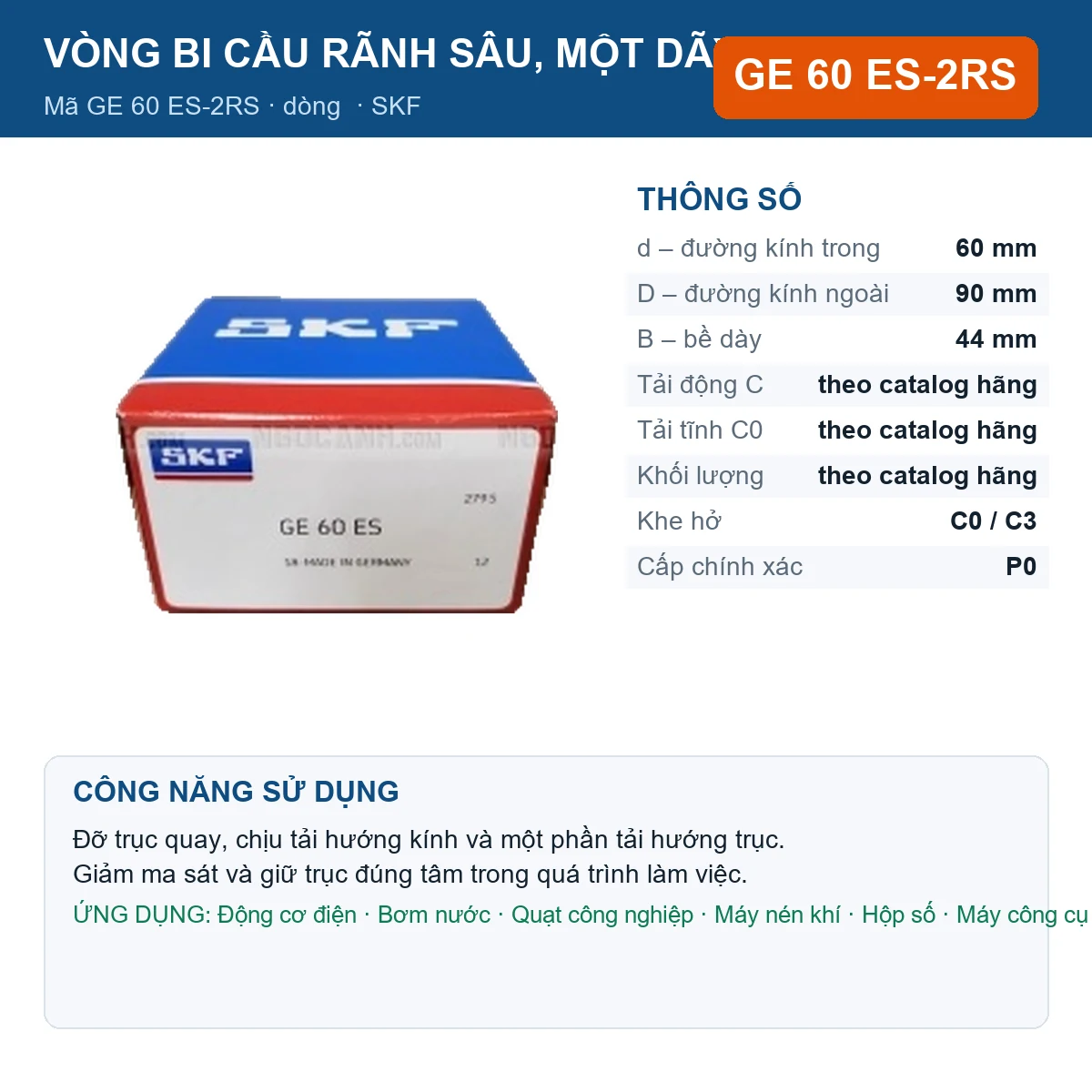 Vòng bi GE 60 ES-2RS