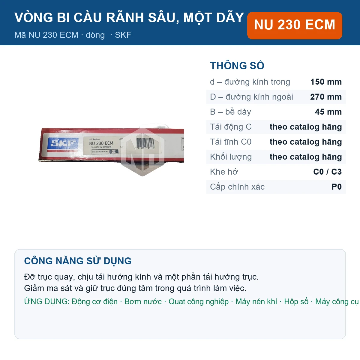 Vòng bi NU 230 ECM